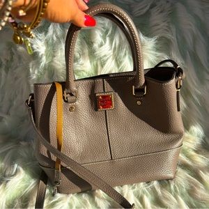Dooney & Bourke gray leather crossbody hand bag